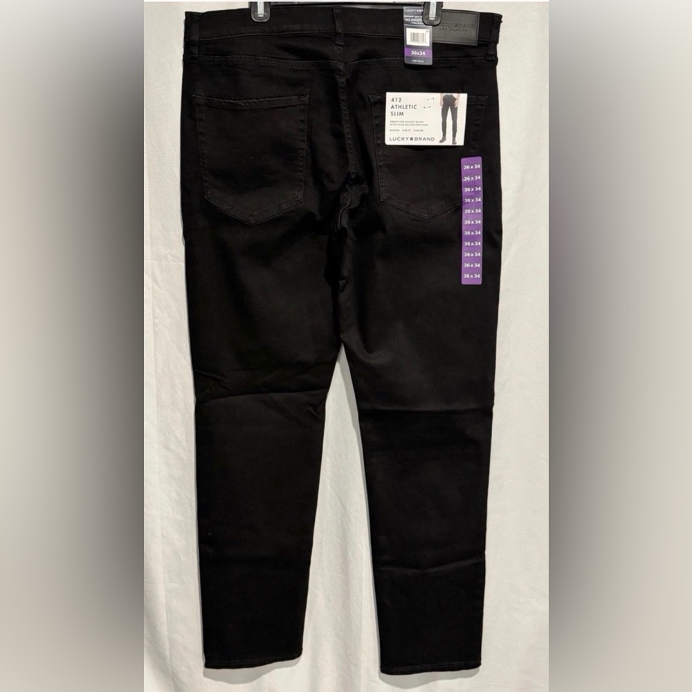 Lucky Brand Mens Jeans 412 Athletic Slim 36 2Way Stretch Black 36 X 34 NWT $99 - Picture 10 of 12